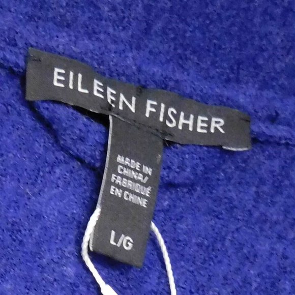 New Eileen Fisher $338rt‎ Blue Wool Ultma Knotch Collar Jacket Coat sz L - Picture 4 of 6
